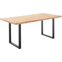 Lomadox Massivholz-Esstisch 120x75 cm in Wildeiche massiv geölt mit Schweizer Kante und Metallgestell - ZAMORA-06