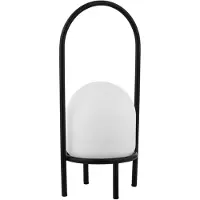 LINDBY Eleia LED-Terrassenleuchte, schwarz, Metall, Akku