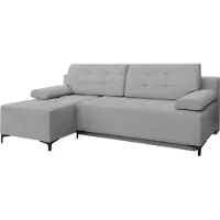 Mirjan 24 Ecksofa Fabio, Stilvoll Polsterecke mit Bettkasten und Schlaffunktion, Eckcouch (Farbe: Ikar 05, Seite: Links)