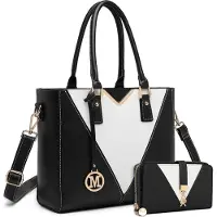 Sonstiges Miss Lulu Handtasche Damen V-förmig Schwarz mit abnehmbarem Schultergurt