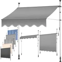 Kesser Klemmmarkise mit Handkurbel Balkon, ohne Bohren, UV-beständig & wasserabweisend