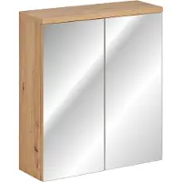 Fun-Möbel Badezimmer Spiegelschrank klein inkl. LED KONA Weiss Artisan Eiche