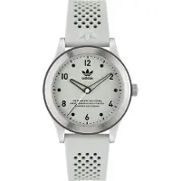 Adidas Quarzuhr ORIGINALS "CODE THREE", weiß (hellgrau, silberfarben), Armbanduhren, Herren, silberfarben, Quarzuhr, Armbanduhr, Damenuhr, Herrenuhr, Silikonarmband