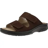 Berkemann Herrenpantolette mit Fußbett zum Wechseln Luis 5804-437, Fettnubukleder, Mokka-Braun 44 1/2