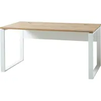 Germania Schreibtisch "GW-Lioni", weiß (weiß, navarra, eiche), B:158cm H:75cm T:79cm, Tische, Schreibtisch