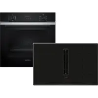Siemens PQ314IV0SZ (HB273ABS3+ED851BS16E), Zonen-Induktionskochfeld, 4 Zone(n), Glaskeramik, Schwarz, Drehregler, Berührung, 59,2 cm
