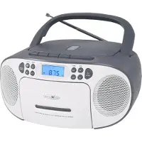 Reflexion RCR2260 weiß-grau / Boombox mit Radio, Kassette, CD und AUX-IN