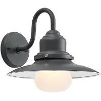 LINDBY Roisin Außenwandleuchte Dark Grey - , Roisin, dimmbar, Grau, für Balkon, Metall, Antik