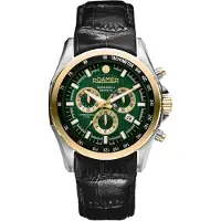 Roamer Herren Armbanduhr Rockshell Mark III Chrono 44 mm Armband Leder 220837 48 75 02