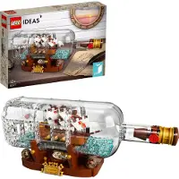 LEGO 92177 Ideas Schiff in der Flasche, Modellbausatz eines Schiffs zur Deko für Erwachsene sowie Mädchen und Jungen ab 12 Jahre, tolles Geschenk