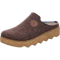Rohde Pantoffel "Foggia-D", Damen, Gr. 38, wärmend, dunkelbraun, Filz, meliert, Schuhe Pantoffel, Homeslipper, Wohlfühlschuh, Filz Clog mit Plateausohle