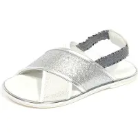 Hogan G4018 sandalo bimba girl JUNIOR white/silver leather/fabric sandals kids
