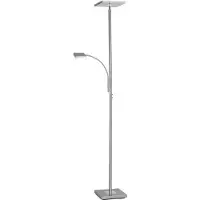 Leuchtendirekt Stehlampe "HANS", silber (edelstahlfarben), 2, H: 190cm, 1 Stk., Leuchten, LED, dimmbar über Touchdimmer, Schalter, Touchschalter, Stehlampe