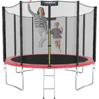 Kinetic Sand Trampolin Outdoor SALTO Ø 183/244/305/366/400/430/490 cm - Kindertrampolin Set mit Leiter, Netz, Randpolster, bis zu 160kg