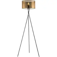 JUST LIGHT LED Stehleuchte TREMELLA Stehlampe mit Fußschalter, Metall amberfarbig Wohnzimmer, Schlafzimmer, Esszimmer, Arbeitszimmer, Flur