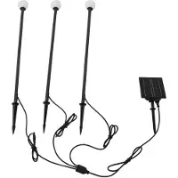 LINDBY LED-Solarleuchte Freydis, 3er-Set, schwarz, 2.000 K