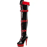 Pleaser Funtasma - y Overknee-Plateaustiefel - Medic -3028 schwarz lack Gr.38,5