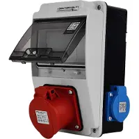 Doktorvolt Wandverteiler XS 16A 2x230V IP44 Stromverteiler Komplett Verdrahtet DV-5121-F