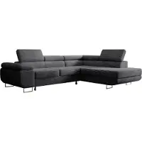Selsey DANDELINO - Ecksofa mit Schlaffunktion, Stauraum und Bouclé-Bezug, hellgrau, rechts