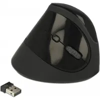 DeLOCK 12599, rechts, Vertikale Ausführung, RF Wireless, 1600 DPI, Schwarz