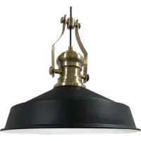 Bamyum Pendelleuchte Hängelampe Industrial Schwarz Weiß Metall, Ø40cm, E27, Vintage Lampe