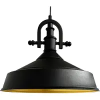 Bamyum Pendelleuchte I Asletl-Marine l Ø41 cm E27 Metall Schwarz Vintage Lampe