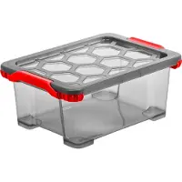 Rotho Box 11 l EVO TOTAL PROTECTION, Farbe:Anthrazit & Rot