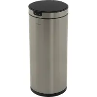 ML-Design Mülleimer mit Sensor 40L rund, Edelstahl Silber Automatisches Öffnen & Schließen, Klemmring für Müllbeutel, Müllbehälter mit Bewegungssensor