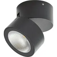 LINDBY LED-Deckenstrahler Nolivar, schwarz, Ø 9 cm, IP54