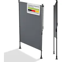 Juskys Senkrechtmarkise Barbados 120x310 cm - Sonnenschutz, Sichtschutz, ausziehbar - Grau
