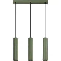 Sollux Pendelleuchte KARBON 3L olivgrün 3xGU10 10W Aluminium 98x6.5x45cm