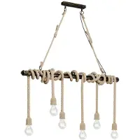 LINDBY Hängelampe Hajo , dimmbar, braun / rost, für Wohn- / Esszimmer, Metall, Vintage, Pendelleuchte