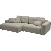 KAWOLA Sofa MIKA Ecksofa XL Cord steingrau Longchair links