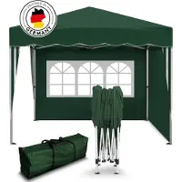 Kronenburg Faltpavillon 3x3m - Wasserfest, UV-Schutz 50+, 2 Seitenteile, grün