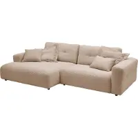KAWOLA Sofa MIKA Ecksofa XL Cord taupe Longchair links