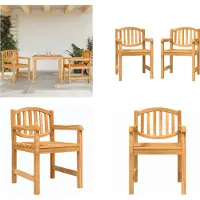 vidaXL Gartenstühle 2 Stk. 58x59x88 cm Massivholz Teak - Gartenstuhl - Gartenstühle - Außenstuhl - Terrassenstuhl