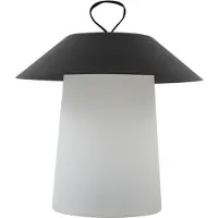 LINDBY LED-Akkutischleuchte Kalina, schwarz/weiß, IP44