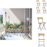 vidaXL Klappbare Bistrostühle 4 Stk. Massivholz Akazie - Gartenstühle