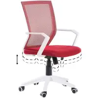 Beliani Bürostuhl Rot höhenverstellbar mit Nylon Laufrollen Modernes Design