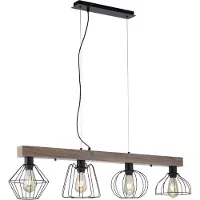 JUST LIGHT Pendelleuchte Kaska, vierflammig