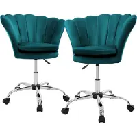 ML-Design | 2er-Set Schreibtischstühle Tulin Samt Grün Samt 62x90x63 cm | NADUVI