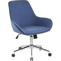 Dmora Bürostuhl Darwin, Arbeitsstuhl mit Rollen, Ergonomischer Bürositz, 66x59h98 cm, Blau