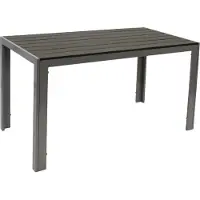 Degamo Gartentisch Esstisch Alutisch SORANO 70x125cm, Gestell Aluminium silbergrau, Tischplatte Kunstholz grau, wetterfest