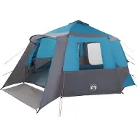 vidaXL Kabine Zelt 12-Personen 12 Personen Blau und Grau