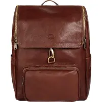 Piké Laptoprucksack PIKÉ, Gr. B/H/T: 40cm x 31cm x 14cm, onesize, braun, Leder, Rindsleder, Rucksäcke Laptoprucksack, echt Leder, Made in Italy