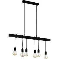 Eglo Hängeleuchte Townshend, Länge 100 cm schwarz, 6-flg.