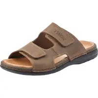 Rieker 25592-25 Herren Pantolette, Braun, Leder, NEU - Herrenschuhe Sandale / Pantolette, Braun, leder