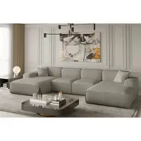 Fun-Möbel Wohnlandschaft U-Form CELES XS in Stoff Scala Beige
