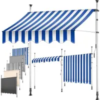 Kesser Klemmmarkise mit Handkurbel Balkon, ohne Bohren, UV-beständig & wasserabweisend