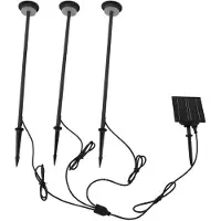 LINDBY LED-Solarleuchte Lyris, 3er-Set, schwarz, Alu, 3.000K